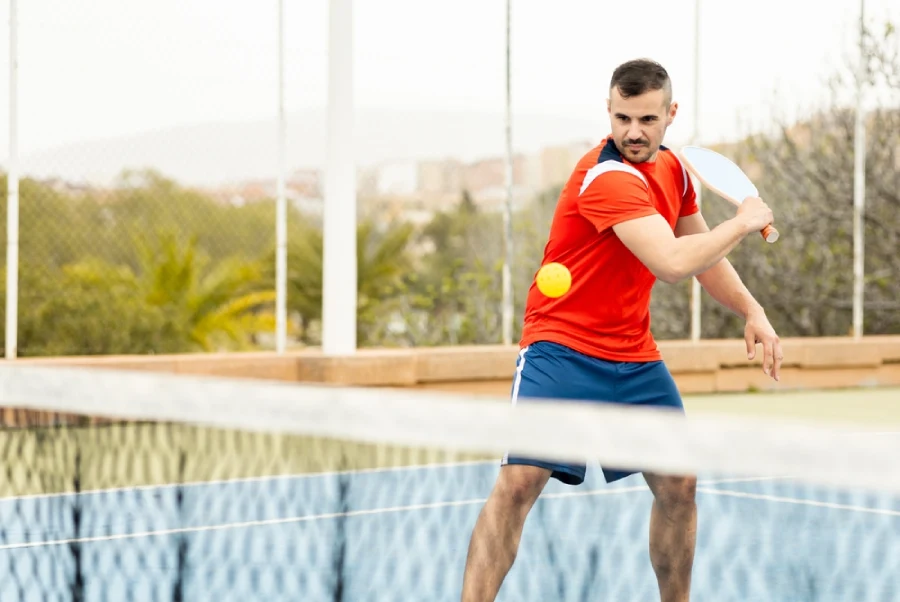 Sid Edmondson playing pickleball game