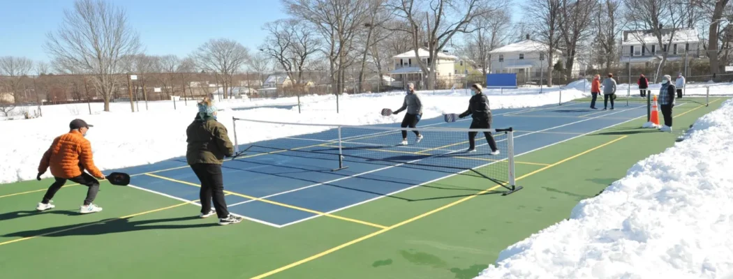 playing outdoor pickleball