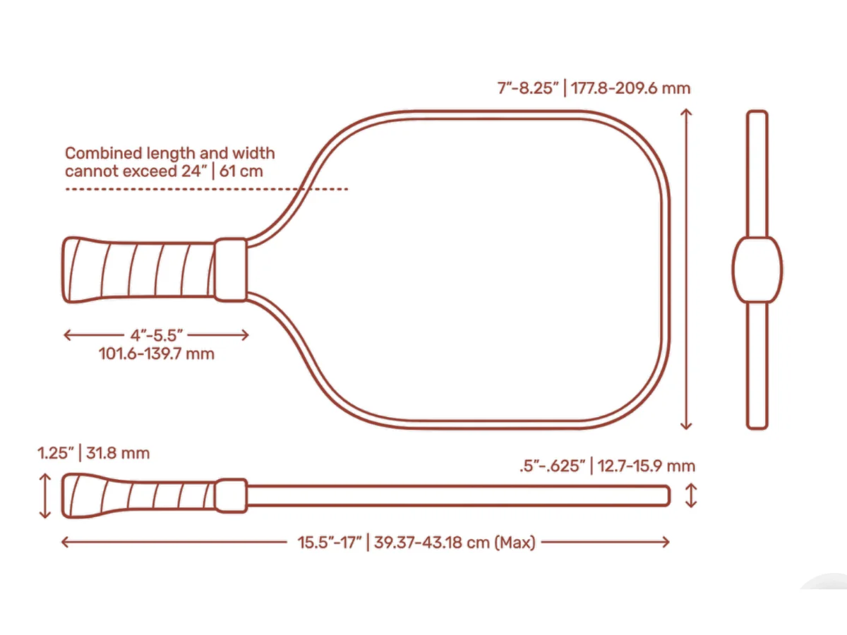 pickleball paddle dimension