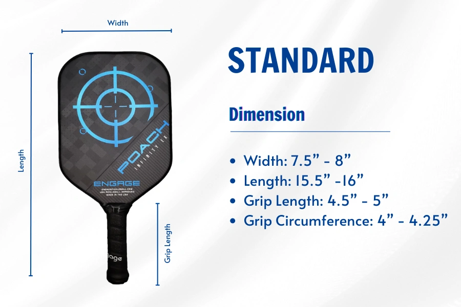 standard pickleball paddle shape