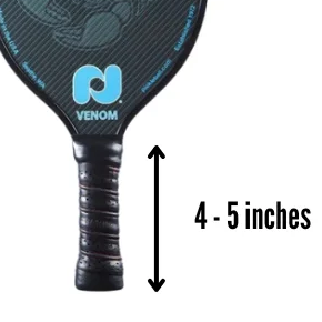 a short handle of pickleball paddle from Venom