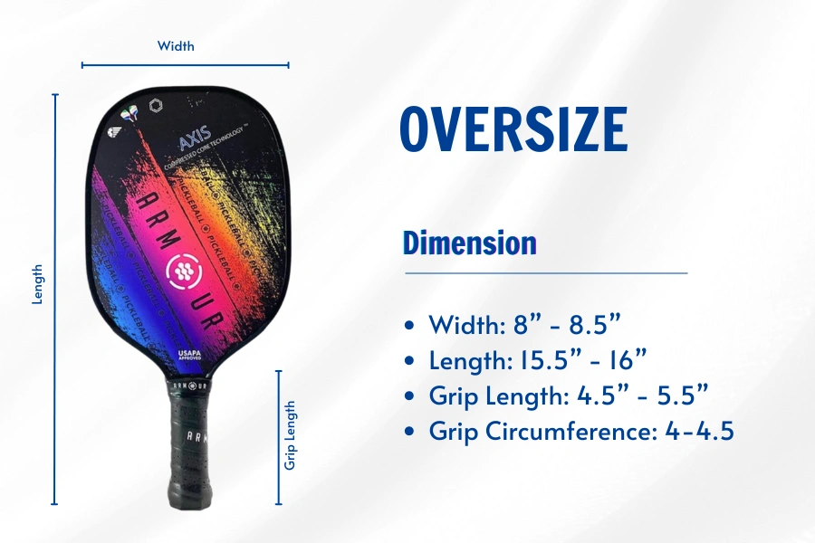 oversize pickleball paddle shape