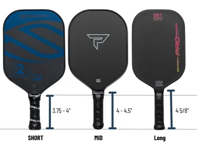 compare types of pickleball paddle grip sizes