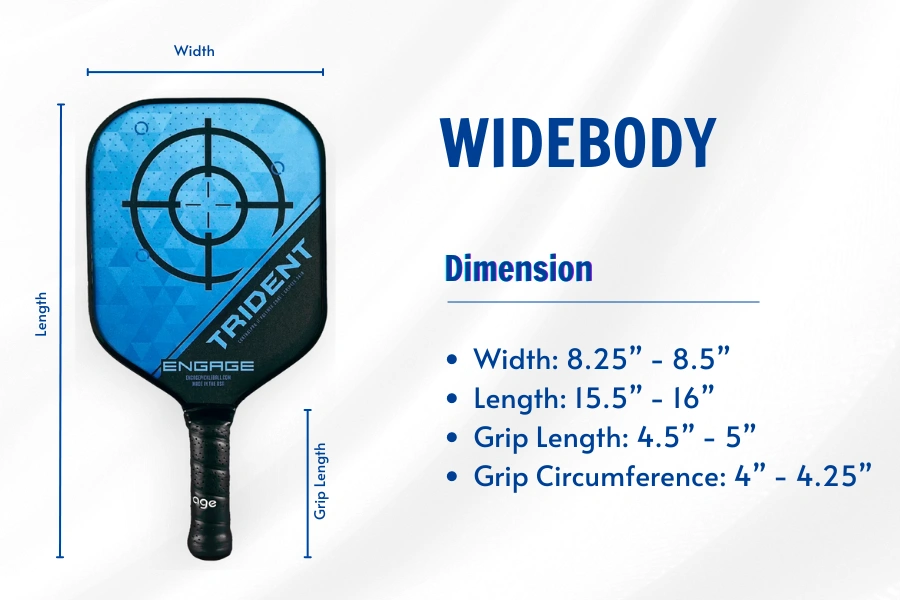 widebody pickleball paddle shape