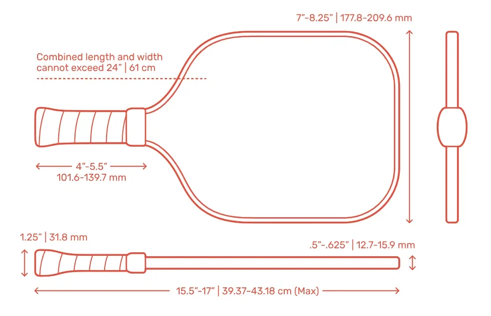 pickleball paddle dimension