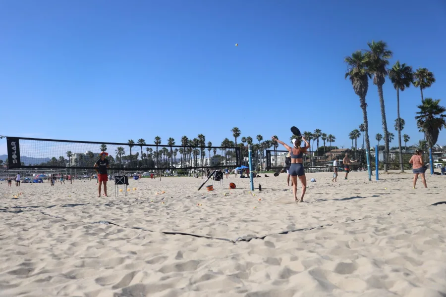 you can play pickleball on the beach but its difficult